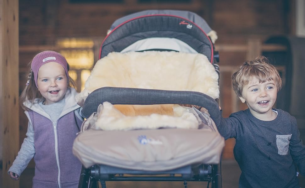 Зимовий конверт-муфта Altabebe Nordkap з овечої шерсті для дитячого візка, 12-36 місяців, бежевий