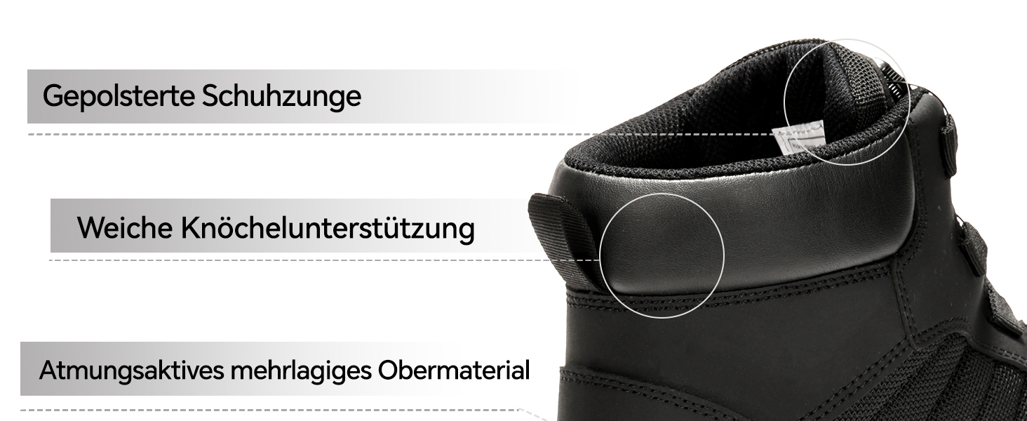 Черевики безпеки ANGRYRAM для чоловіків та жінок, легкі, чорні, з поворотним затвором, 44.5 EU, антиковзаючі, захист від проколів