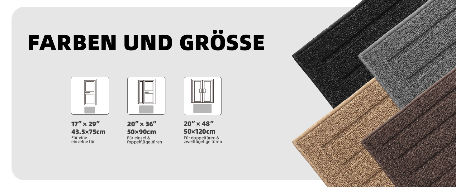 Килимок для дому COLOR&GEOMETRY 44x76 см – чорний, машинного прання, протиковзкий, вбираючий, мінімалістичний дизайн для входу, порогу та коридору