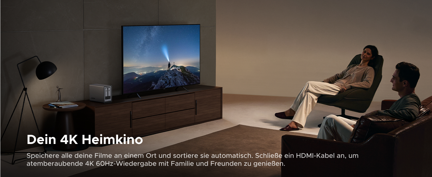 NAS UGREEN NASync DXP2800: 2-Bay, Intel N100, 8GB DDR5 RAM, 2.5GbE, M.2 NVMe, HDMI 4K, для дому та офісу (без дисків)