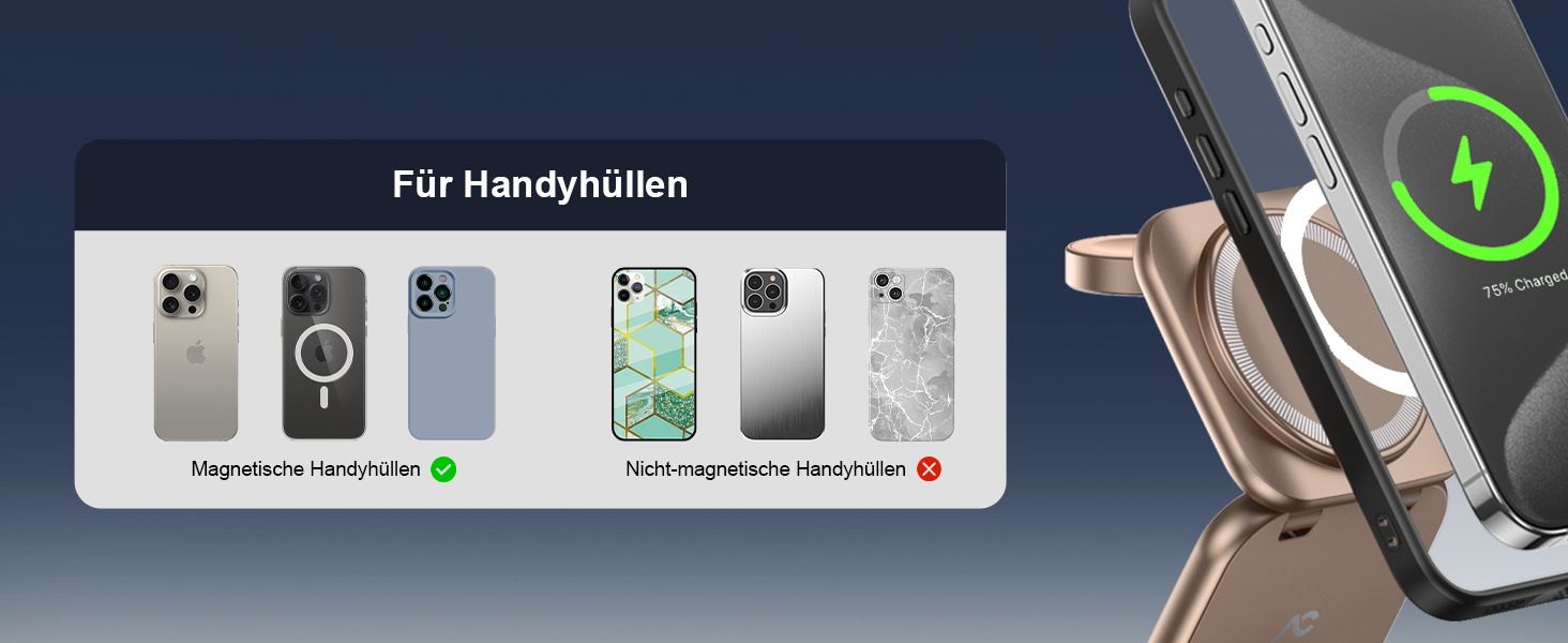 Зарядна станція 5 в 1 для iPhone з підтримкою магнітного зарядного пристрою, складна для подорожей, бездротовий зарядний пристрій для iPhone 17/16/15/14/13/12, AirPods Pro 3, Apple Watch S11/Ultra (Titan Wüstensand), 2026