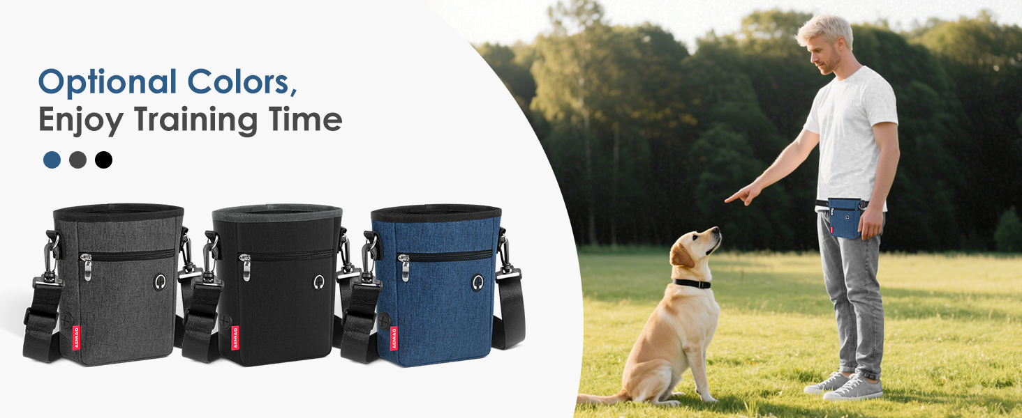 Фурнітура для собак з магнітною застібкою, 2025, практичний мішок для їжі, мішок для ласощів для собак з знімною внутрішньою кишенею | Диспенсер для відходів, блакитний