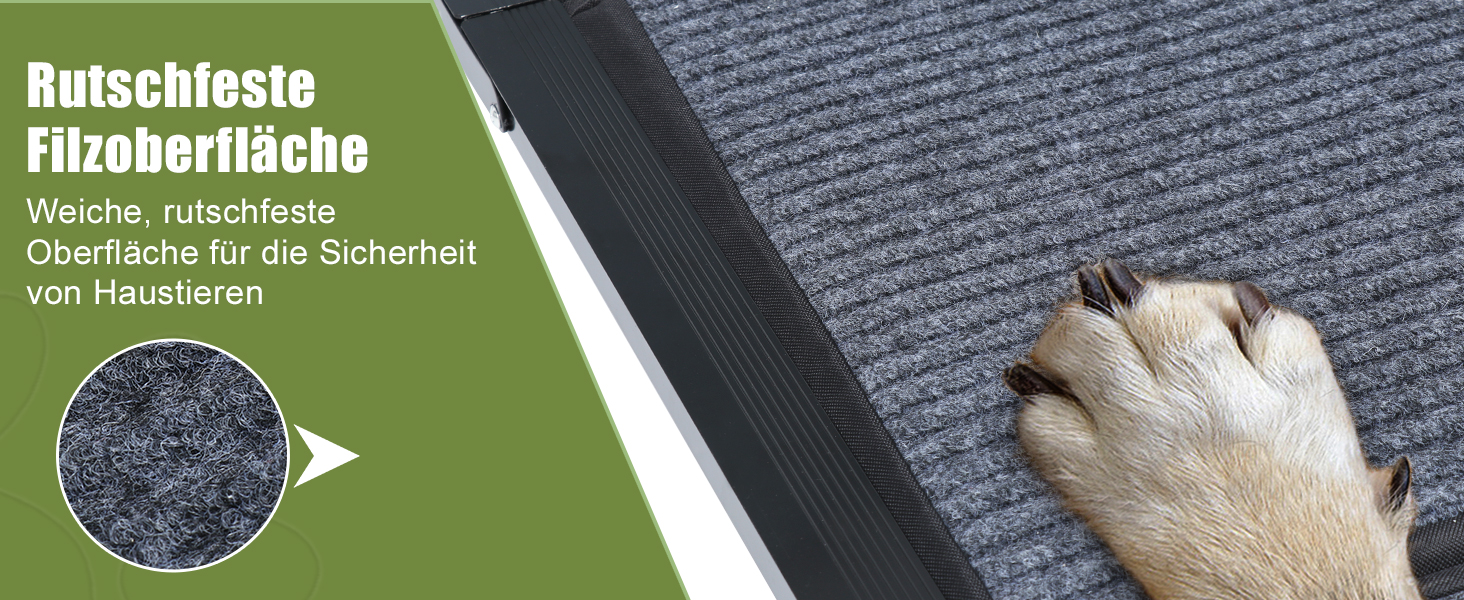 Рампа для собак SMONTER 180 см, автоскладана, з високоякісним покриттям, для легкових, вантажних автомобілів та SUV. Підходить для великих та середніх собак, чорного кольору.