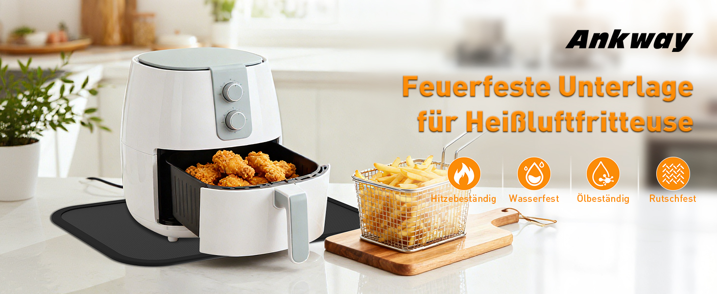 Термостійкий килимок під кавоварку Ankway 40x60 см, чорний. Захист від нагріву, антиковзаюча, водонепроникна підставка для кухонної стільниці. Силікон, 30x45x0.2 см