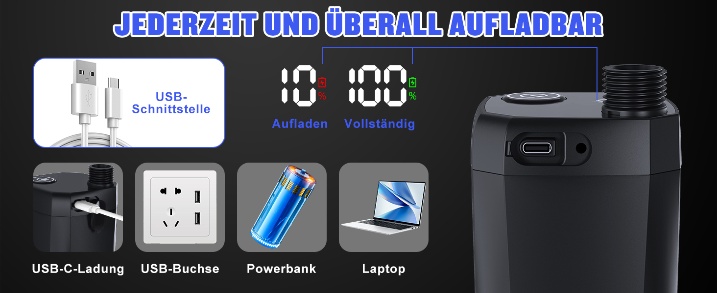 Портативний душ Spopal для кемпінгу, 6000mAh, з помпою та термометром, комплект для саду, авто, пляжу, подорожей, домашніх тварин, чорний