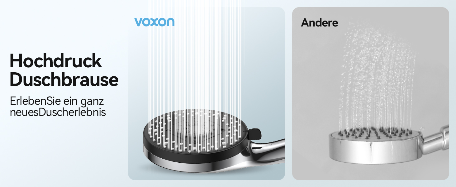 Насадка для душу VOXON з 10 режимами, високий тиск, економія води, для чищення ванни та плитки