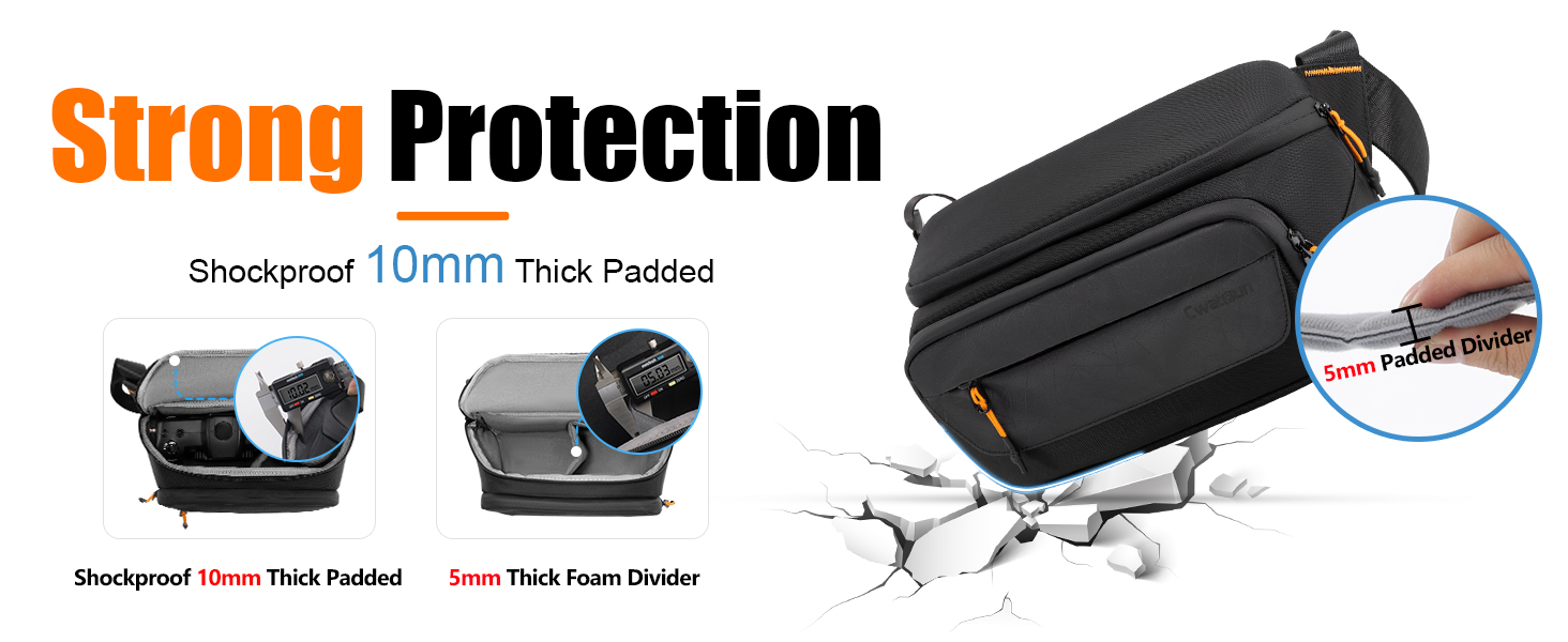 Чорна сумка для камери Cwatcun з кріпленням для штатива, водостійка, для фотографів (S)