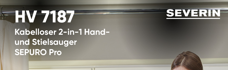 SEVERIN SEPURO акумуляторний ручний та стійковий пилосос з інноваційною технологією пилозбірників та акумулятором Einhell Power, бездротовий пилосос з мішком для алергіків, акумуляторний пилосос, HV 7185 (PRO пилозбірник)