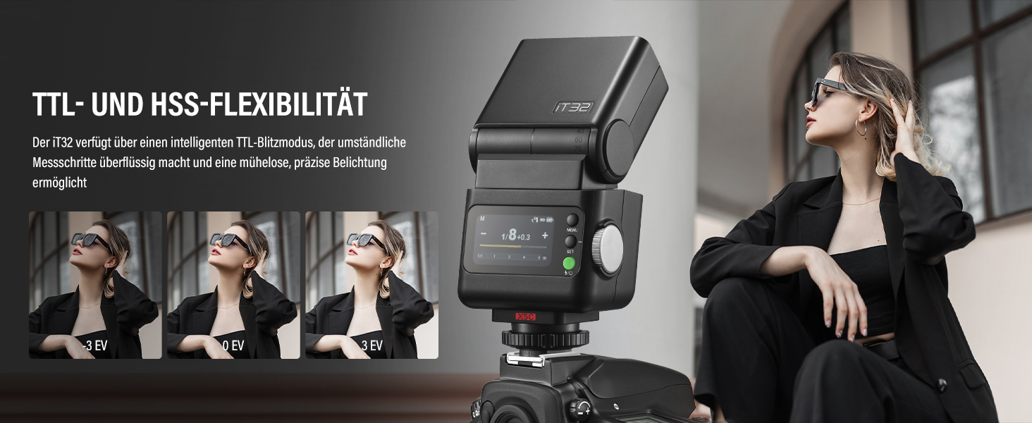 Godox IT32: Світловий прилад для камери Canon з TTL, X5C, GN18, 510 спахів, сенсорний екран та LED-підсвічуванням