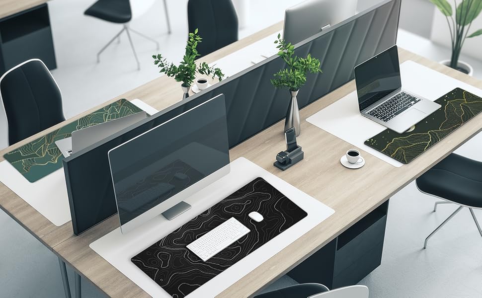 Килимок для миші HAUTOCO Gaming XXL 800x300 мм, чорний, топографічний, антиковзаючий