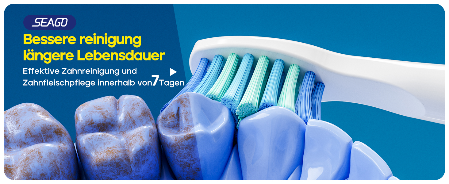 Електрична звукова зубна щітка Seago SG-958 (біла), 40000 вібрацій/хв, 5 режимів, 8 насадок, USB-зарядка