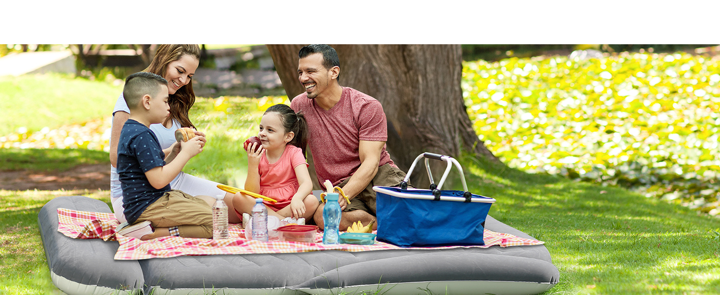 Надувна повітряна матрац для авто SUV, вантажівки та кемпінгу KMZ – портативне, товсте ліжко для автомобіля з електропомпою та 2 подушками