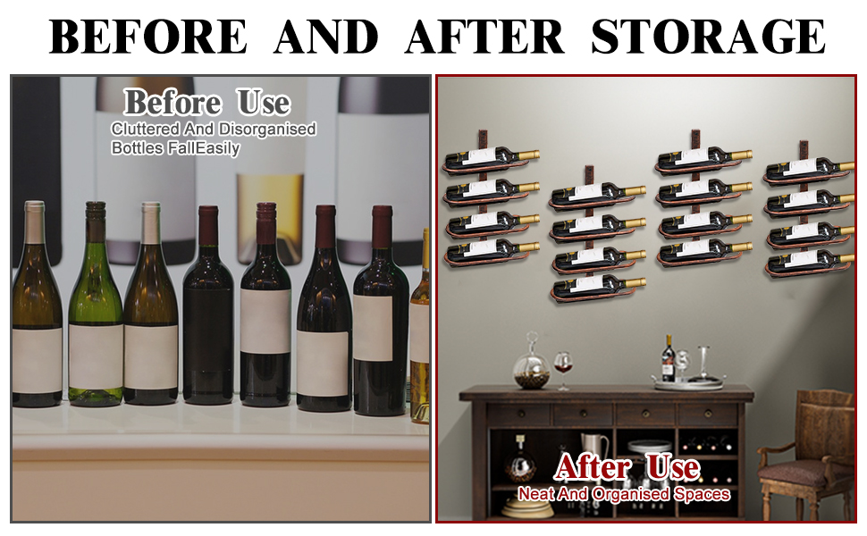 Настінна вітрина для вина з металу на 8 пляшок, металевий вітринний стеллаж для вина
