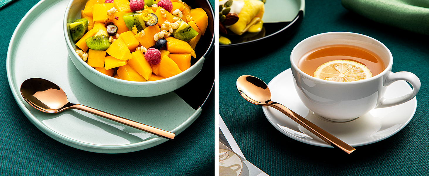 Набір столових приборів Velaze, 24 шт. (рожеве золото) для 6 осіб