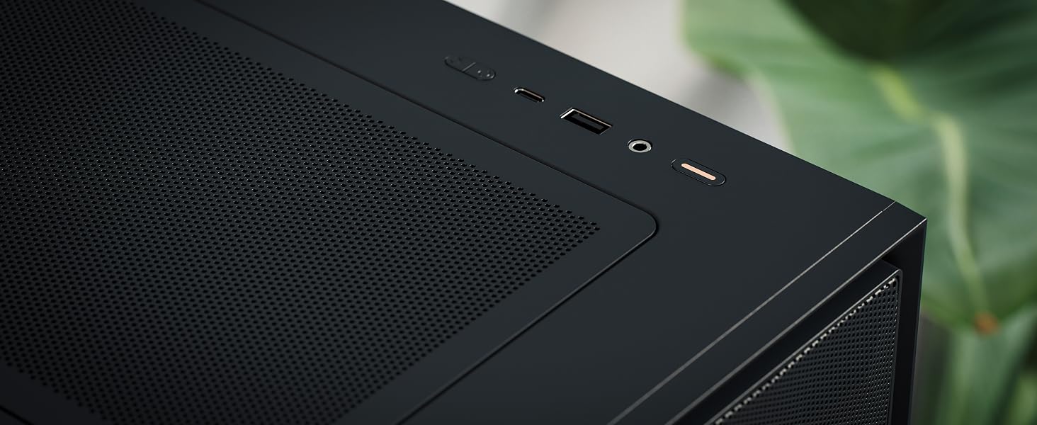 Корпус для ПК Fractal Design Pop Air 2 Black TG Mesh ATX, 3x 120 мм вентилятори, чорний, загартоване скло