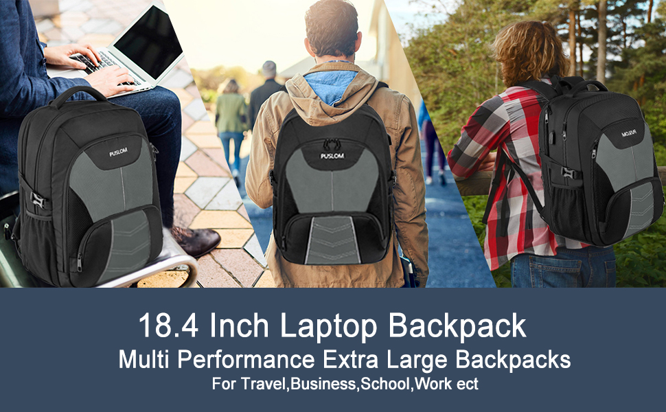 Чоловічий рюкзак 55L, великий, водовідштовхуючий, з відділенням для ноутбука (18.4