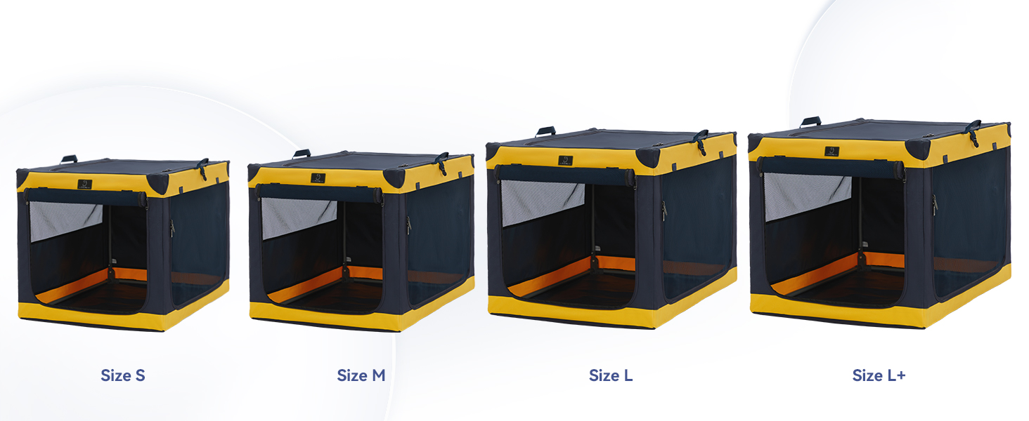 Складана переносна вольєр для собак великих порід, жовтий (XL, 64 x 63 x 100 см)