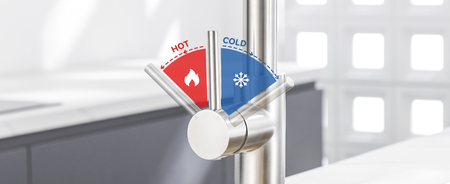 Змішувач кухонний CECIPA з витяжною насадкою, висувний, з двома режимами струменя, поворотний на 360°, одноlever, нержавіюча сталь, срібло