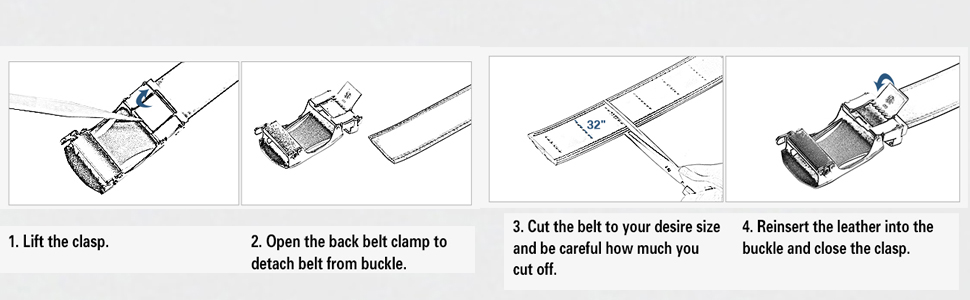 Чоловічий шкіряний ремінь VRLEGEND з автоматичною пряжкою, без дірок, для ділового костюма, розмір регулюється, з подарунковою коробкою, чорний (52W-56W, 160см)