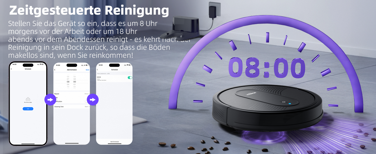 Робот-пилосос MONSGA 3-в-1 з функцією миття, 3000PA, безщітковий двигун, 140 хвилин роботи, чорний. Ідеально для шерсті тварин, килимів та твердих підлог.