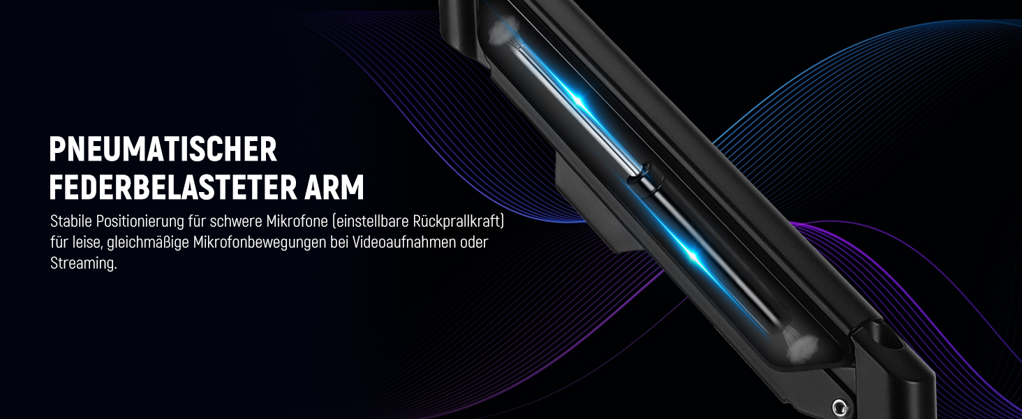 NEEWER Тримач для мікрофона MS002 - настільний, з демпфером, поворотний, з кабелеуправлінням, для подкастів, ігор, стрімінгу