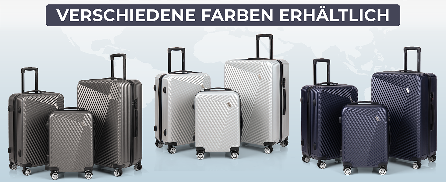 Набір валіз xRace 3-частинний ABS, 20/24/28 дюймів, ручна поклажа, TSA замок, 360° колеса, стійкий до ударів, з преміум підкладкою (Морська блакить)