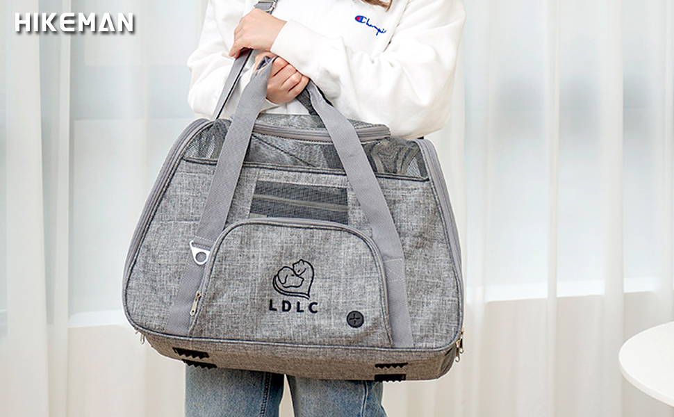 Трансформер-переноска для котів та собак з підкладкою з флісу та сіткою, велика місткість, з плечовим ременем (рожевий)