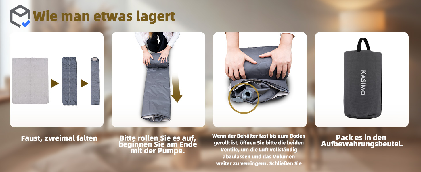 Матрац надувний KASIMO TPU самонадувний 1-місний з електричним насосом та подушкою, 190x90x22 см для дому та кемпінгу