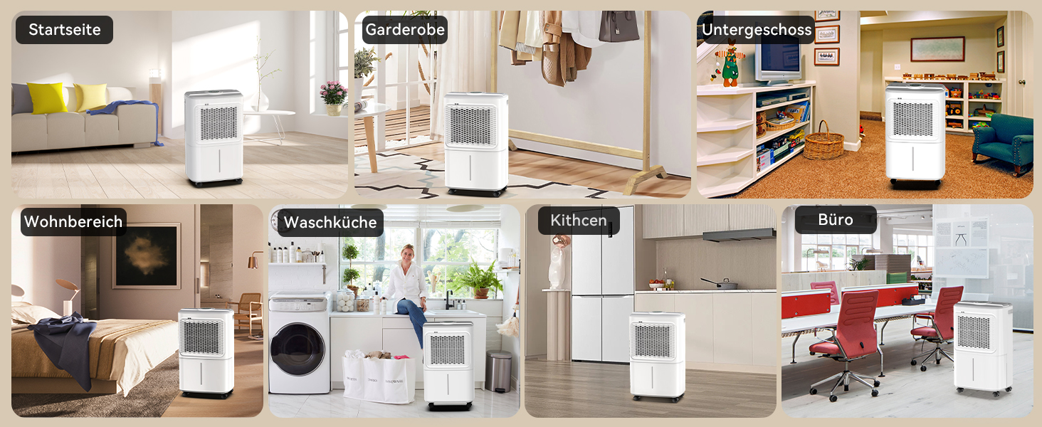 Електричний осушувач повітря Crecolife 12L/24h, 190W, для приміщень 20м², з цифровим дисплеєм та сенсорною панеллю керування, 3 режими осушення, 2 варіанти зливу, таймер 24г