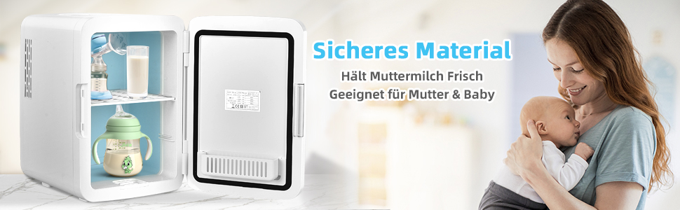 COSTWAY 10L Skincare Fridge - Mini Glass Door Fridge with Touch Screen Mirror & Cooling/Heating for Beauty & Cosmetics