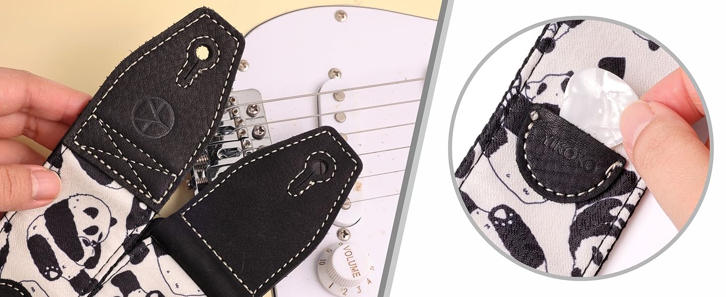 Гітарний ремінь 5,1 см з бавовняним друком, квітковий принт, з повним шкіряним кінцем, для бас-гітари, електро- та акустичної гітари, безкоштовна кнопка для ременя, фіксатори для ременя та медіатори. Жовті ромашки