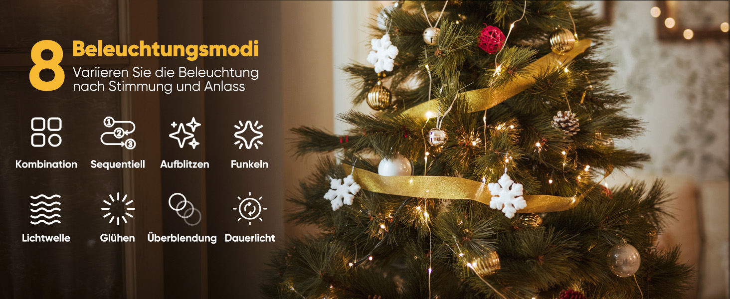 SALCAR 100 метрів LED гірлянда на мідному дроті, 1000 світлодіодів, 8 режимів, вологостійка, для декорування ялинки, кімнати, саду, вечірки, весілля, тепле біле світло