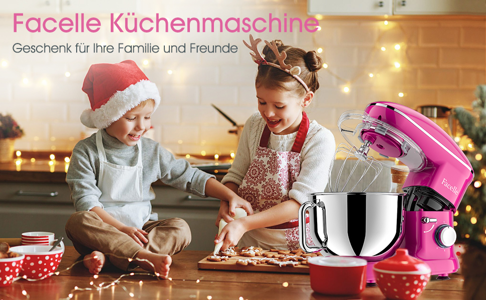 Кухонний комбайн Facelle 1500 Вт, 6,2 л, 6 швидкостей