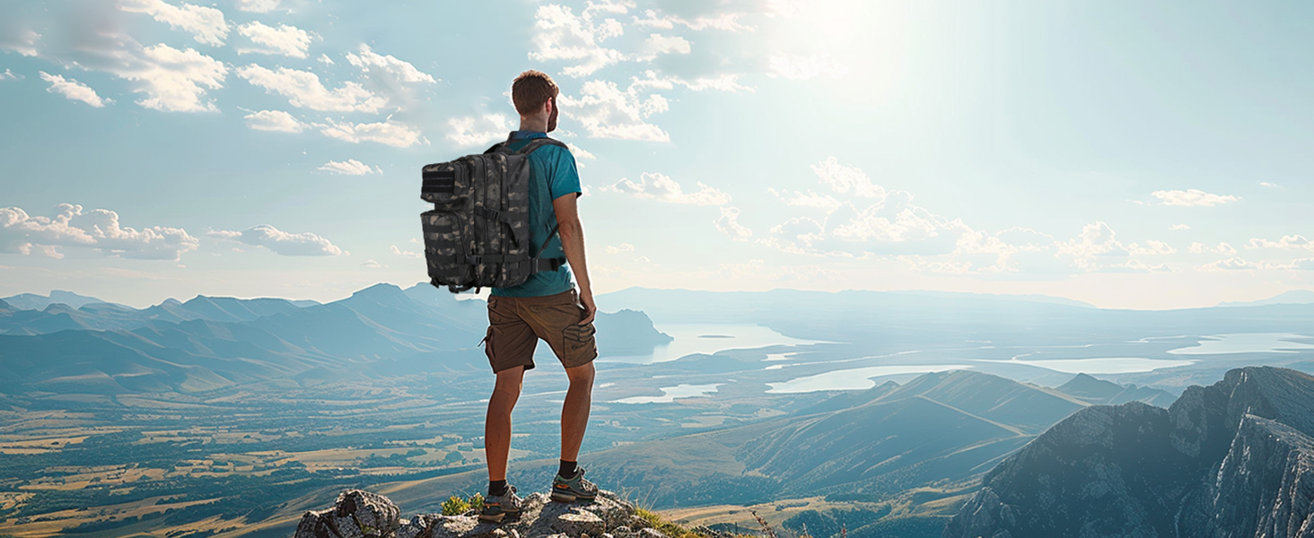 Тактичний рюкзак ProCase 40 л для армії, туризму, полювання, кемпінгу, водонепроникний, камуфляж чорний