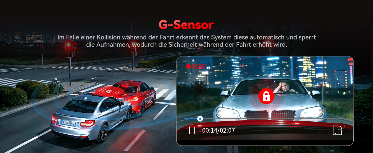 Автомобільний відеореєстратор REDTIGER 4K Ultra HD (передній та задній), GPS, 5.8GHz WiFi, нічний режим, режим паркування, підтримка карт пам'яті до 256ГБ, модель F9