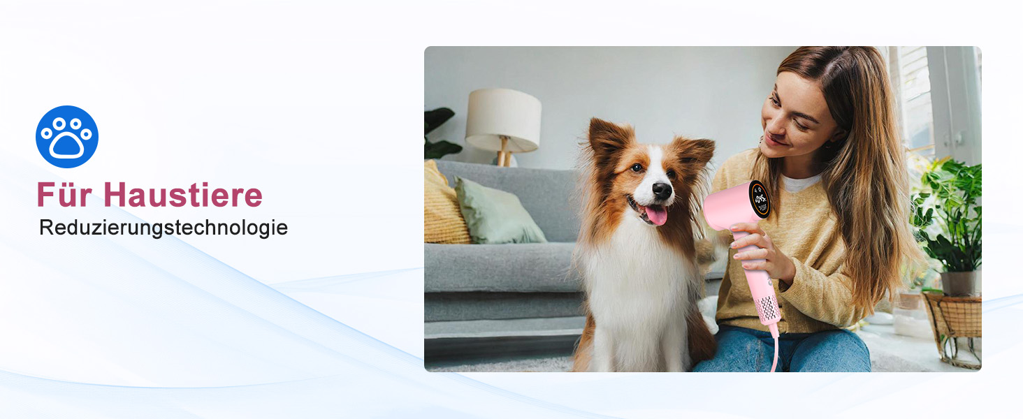 Фен для волосся з плазмою та безщітковим мотором 110 000 об/хв, швидке сушіння, тихий, з магнітною насадкою, для дому та подорожей (Темний, Рожевий)