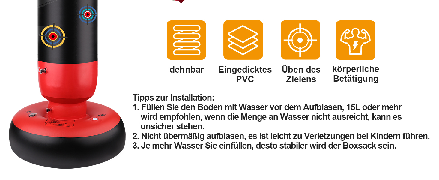 Дитячий боксерський мішок для карате та тхеквондо - 160 см, стоячий, для зняття стресу, з повітряним насосом. Підходить для хлопчиків та дівчаток 3-10 років