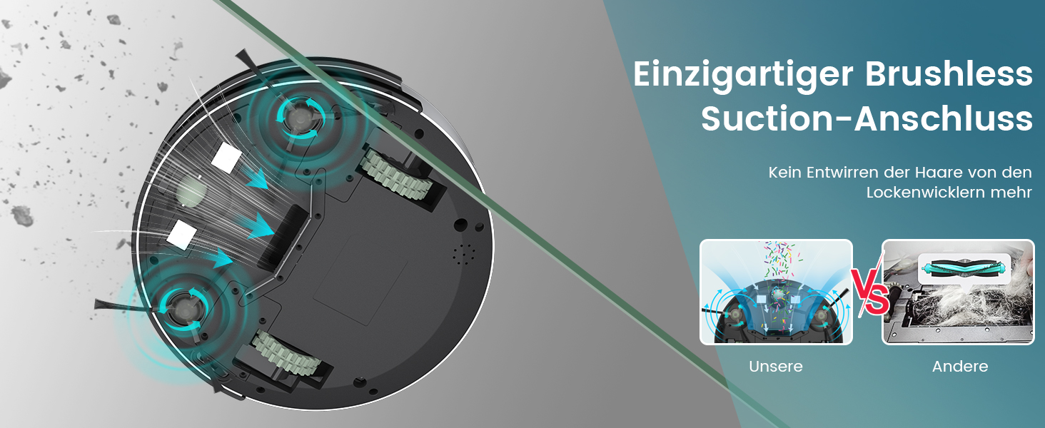 Робот-пилосос OKP з функцією миття, 2100Pa, K5B, для видалення шерсті тварин, з базою для зарядки, сумісний з Alexa та керуванням через додаток/пульт