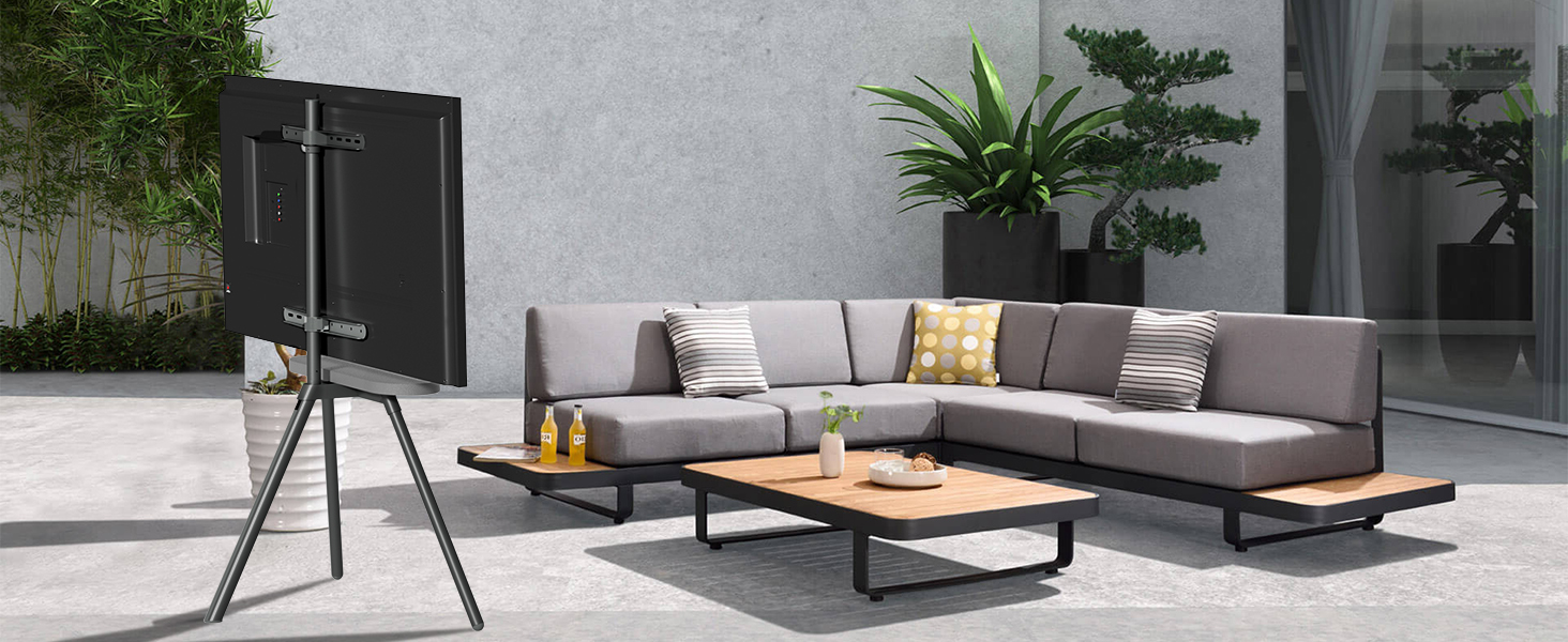 Підставка для телевізора PUTORSEN: поворотна, регульована по висоті, 43-65 дюймів, з полицею, до 40 кг, VESA 400x400, сіра