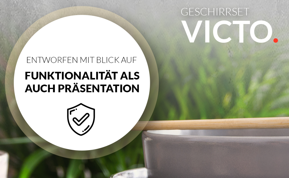 Набір посуду Konsimo VICTO для 6 осіб: 18-ти частинний сервіз з 6 тарілок, сірий - набір посуду для сім'ї