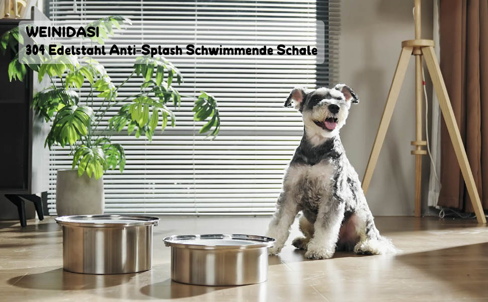 Нержавійна миска для собак з антивитіканням, 2L, преміум якість. Миска для собак та котів, антивитікаюча, великий об'єм 2L