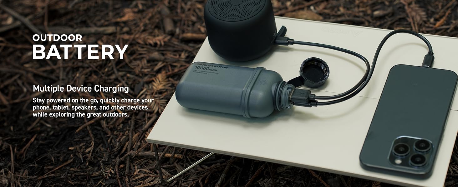 Портативний зарядний пристрій ELECOM NESTOUT: 10000mAh, водонепроникний IP67, ударостійкий, для iPhone, iPad, Android. Швидка зарядка 20W USB-C PD. Ідеально для туризму, кемпінгу та подорожей.