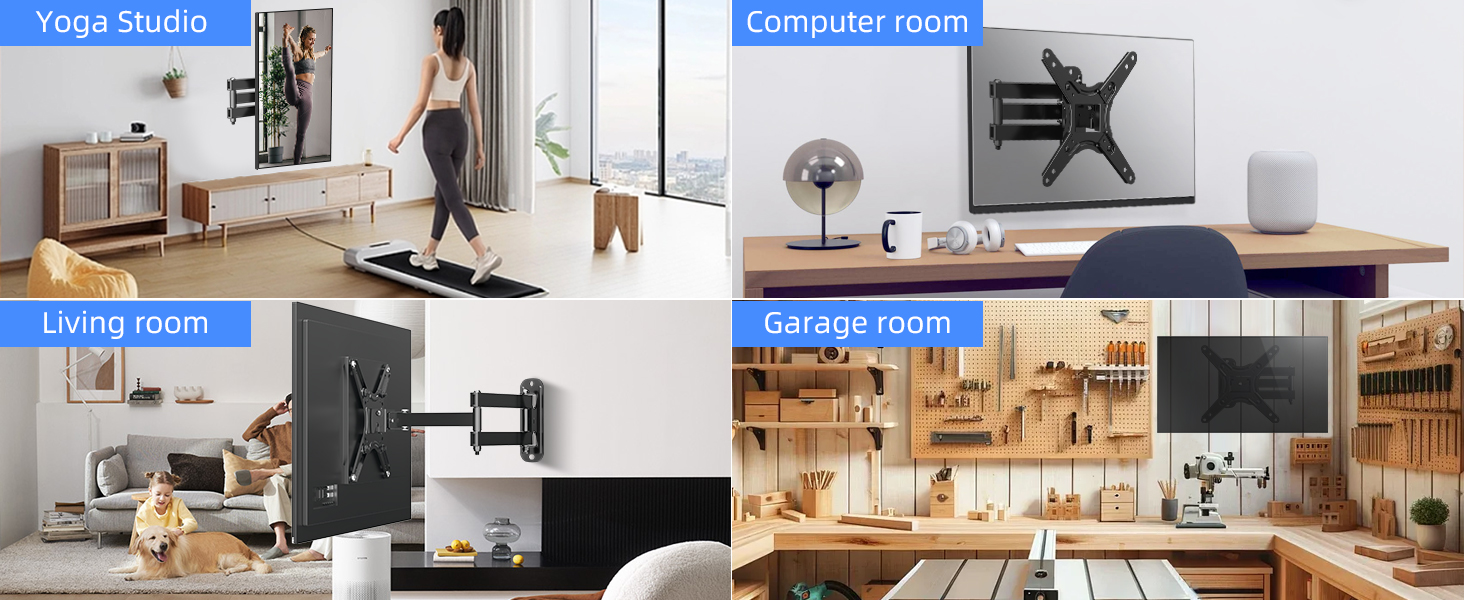 Кріплення для телевізора Suptek TV-Wandhalterung 13-42 дюйми, поворотне, нахильне, чорне, до 20 кг, VESA 200x200 MM, MA1345