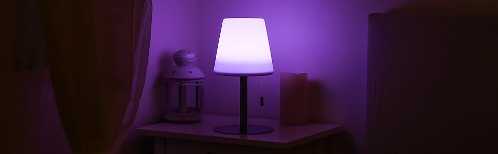 Northpoint LED настільна лампа на акумуляторі: 30 годин роботи, 30 см, тепле біле світло, регулювання яскравості, RGB, вологостійка, перезаряджається