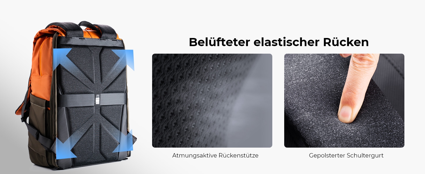 Рюкзак для камери K&F Concept 20L, великий фоторюкзак з відділенням для ноутбука 15.6 дюймів, водонепроникний, з дощовиком, оранжевий