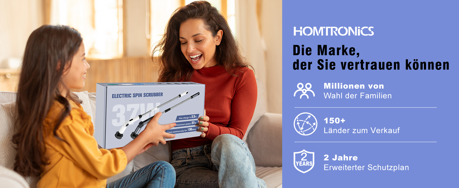 Електрична щітка для прибирання Homtronics, складана, з довгою ручкою, 8 насадок, бездротова, для ванної, кухні, авто, сіра