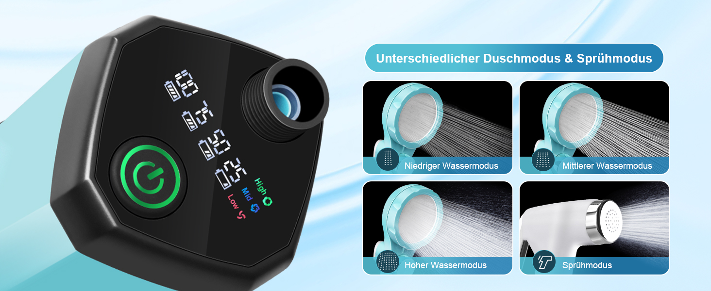 Портативна душова кабіна для кемпінгу AUTOPkio з акумулятором 4500mAh, водонепроникна IPX7, з дисплеєм, для відпочинку на природі, подорожей, миття автомобіля та тварин (блакитна)