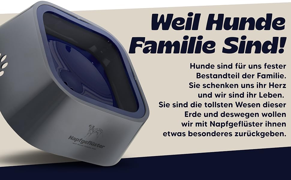 Napfgeflüster® Bella - Миска для води для собак та котів, 1л, не проливається, для подорожей