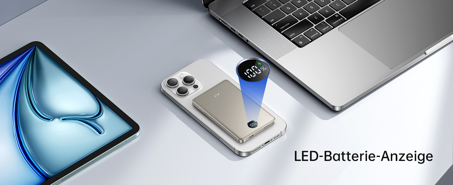 iWALK Powerbank MagSafe 5000mAh з LED-дисплеєм: компактний зарядний акумулятор для iPhone 17/16/15/14/13/12