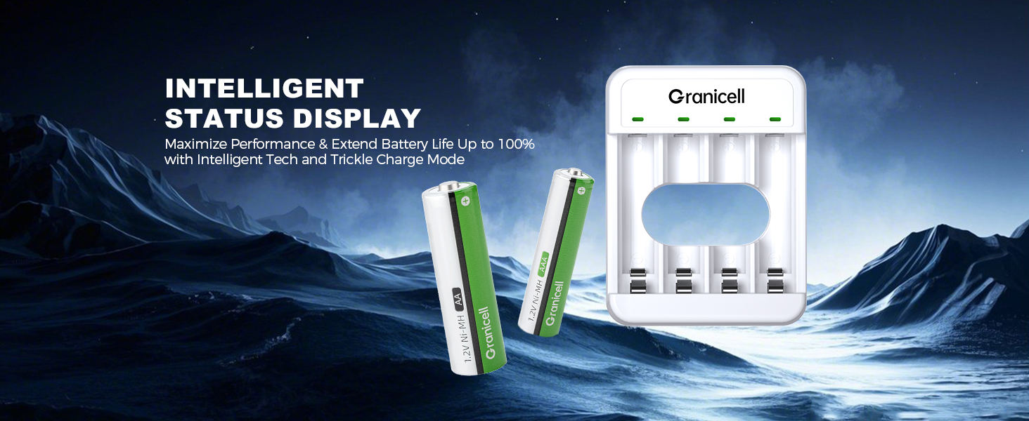 Зарядний пристрій AA + 4 акумулятори AA 2800mAh 1.2V Ni-MH, перезаряджувані батарейки